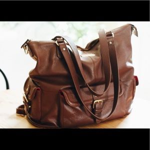 Lily Jade Meggan Brandy & gold diaper bag